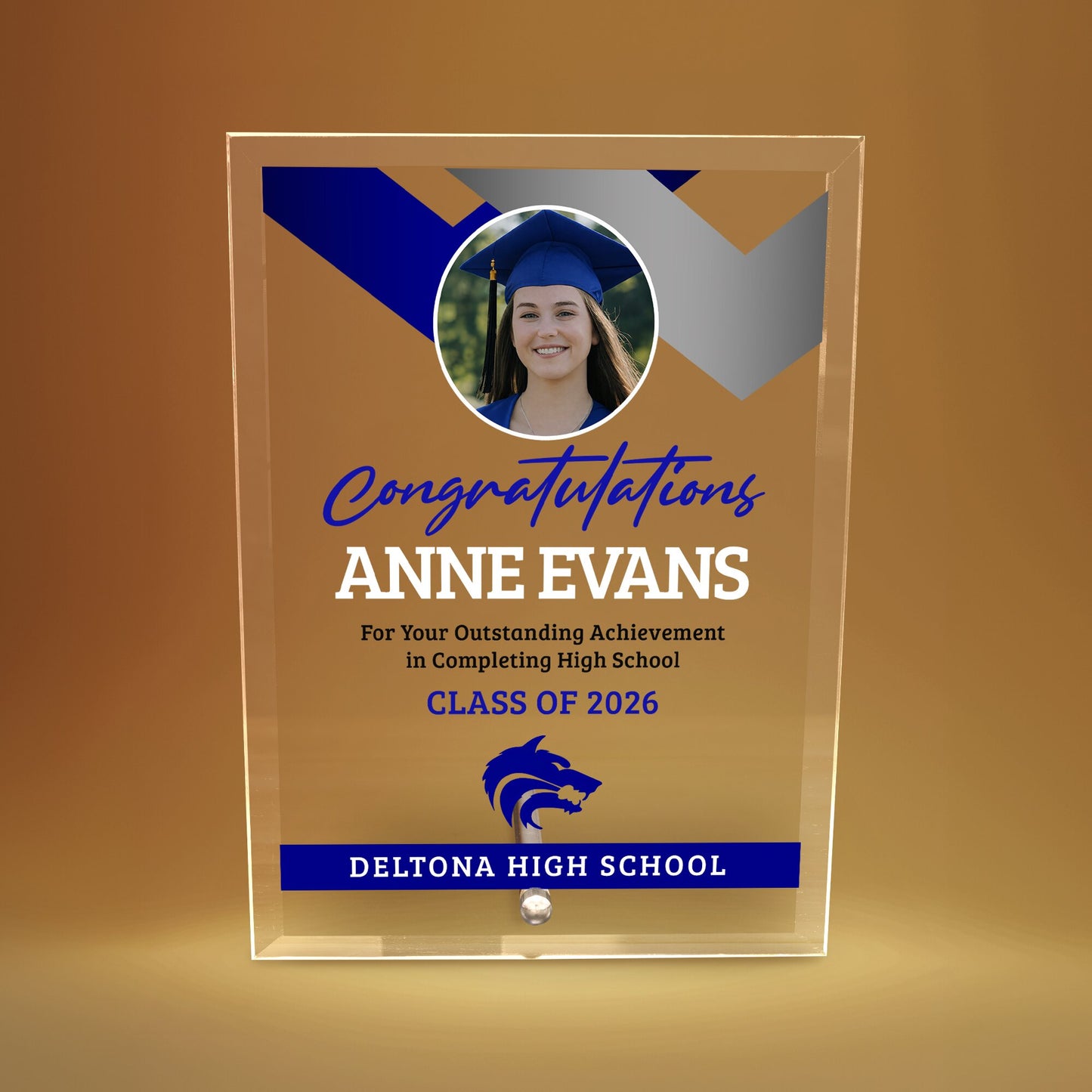 Deltona High School Glass Plaque Design 1