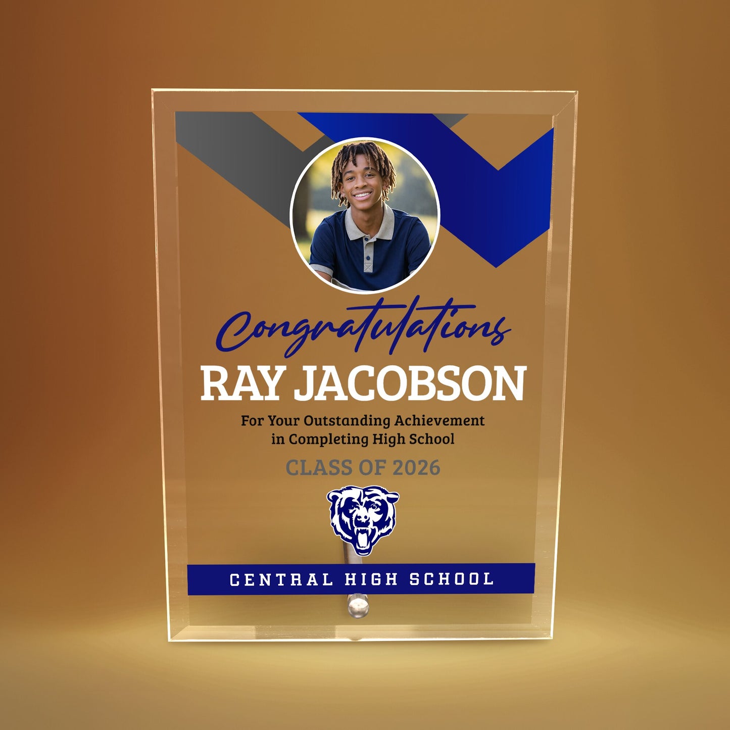 Central High School Glass Plaque Design 1