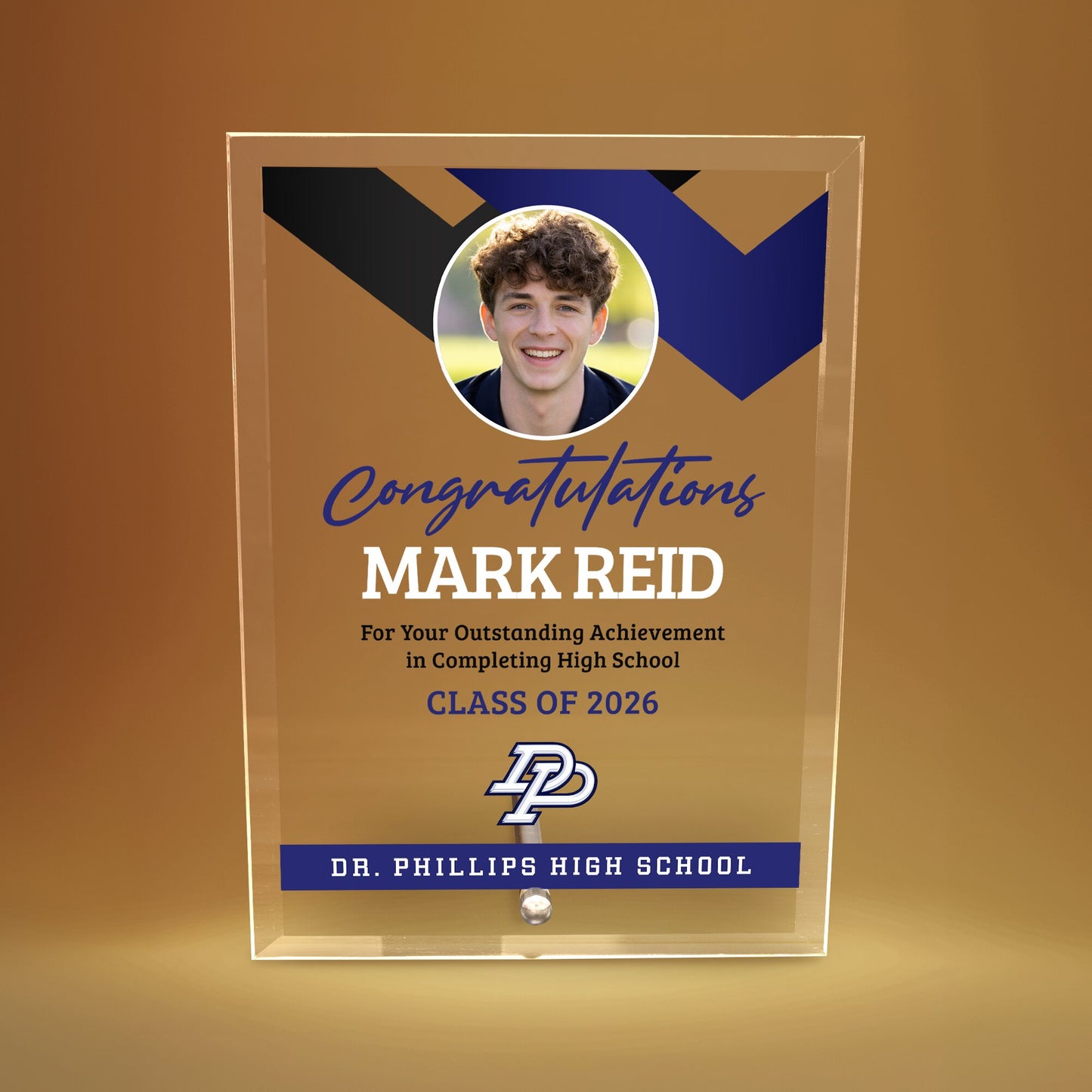 Dr. Phillips High School Glass Plaque Design 1
