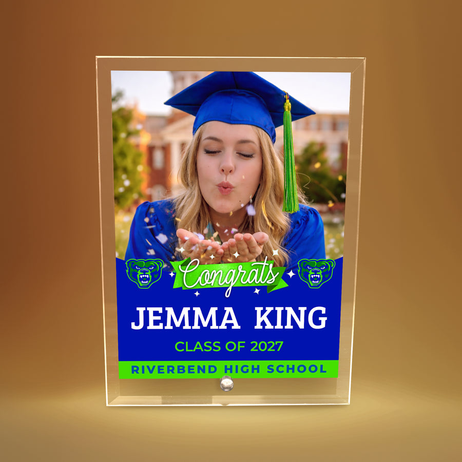 Riverbend High School Glass Plaque Design 6