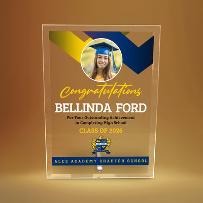 Alee Academy Charter School Glass Plaque Design 1