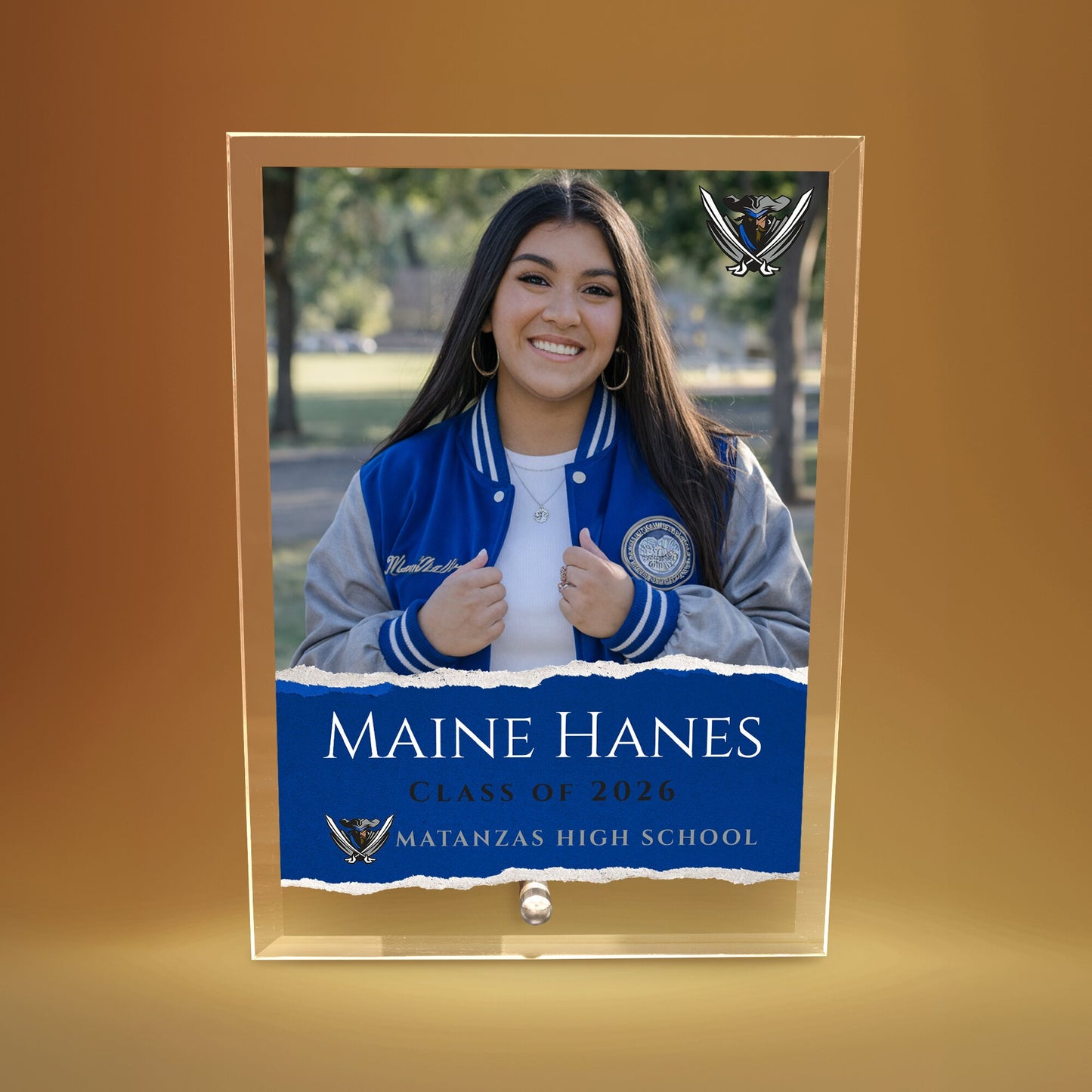 Matanzas High School Glass Plaque Design 3