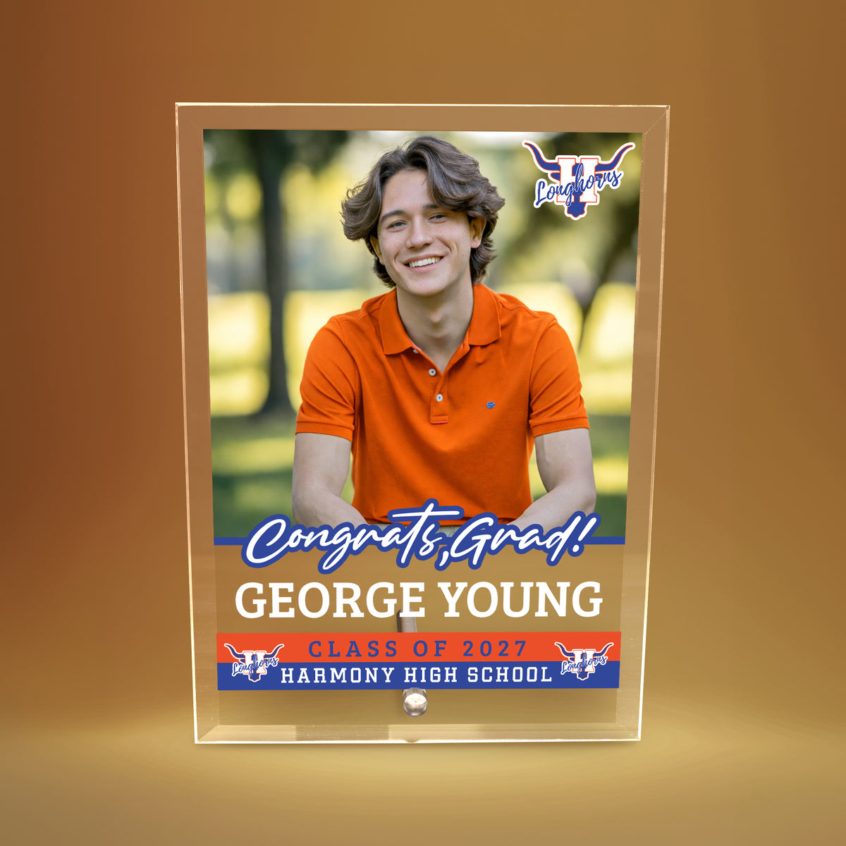 Harmony High School Glass Plaque Design 2