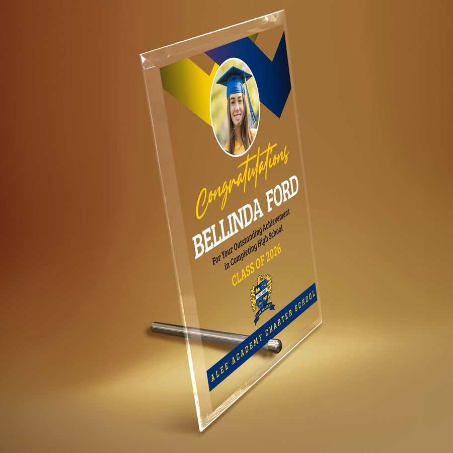 Alee Academy Charter School Glass Plaque Design 1