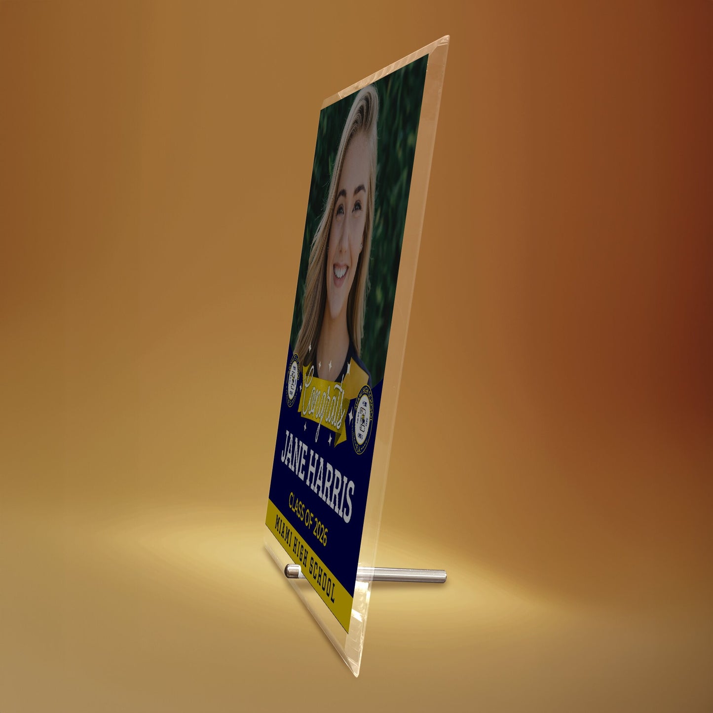 Miami High School Glass Plaque Design 6