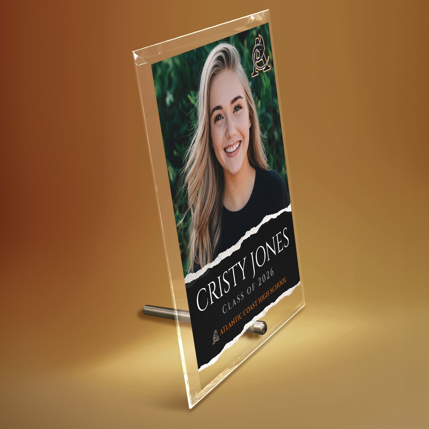 Atlantic Coast High School Glass Plaque Design 3