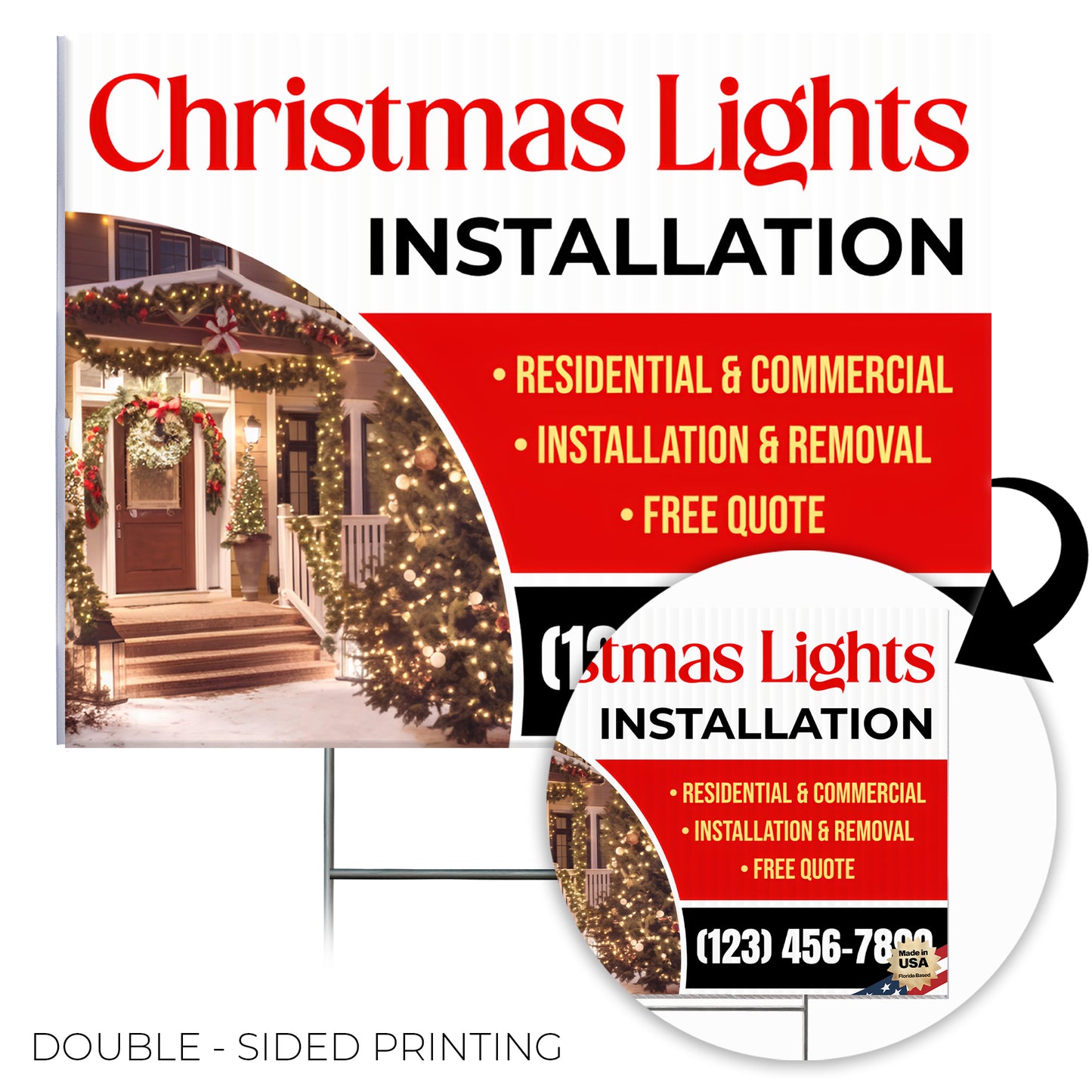 Christmas Lights Installation Yard Sign Design 6