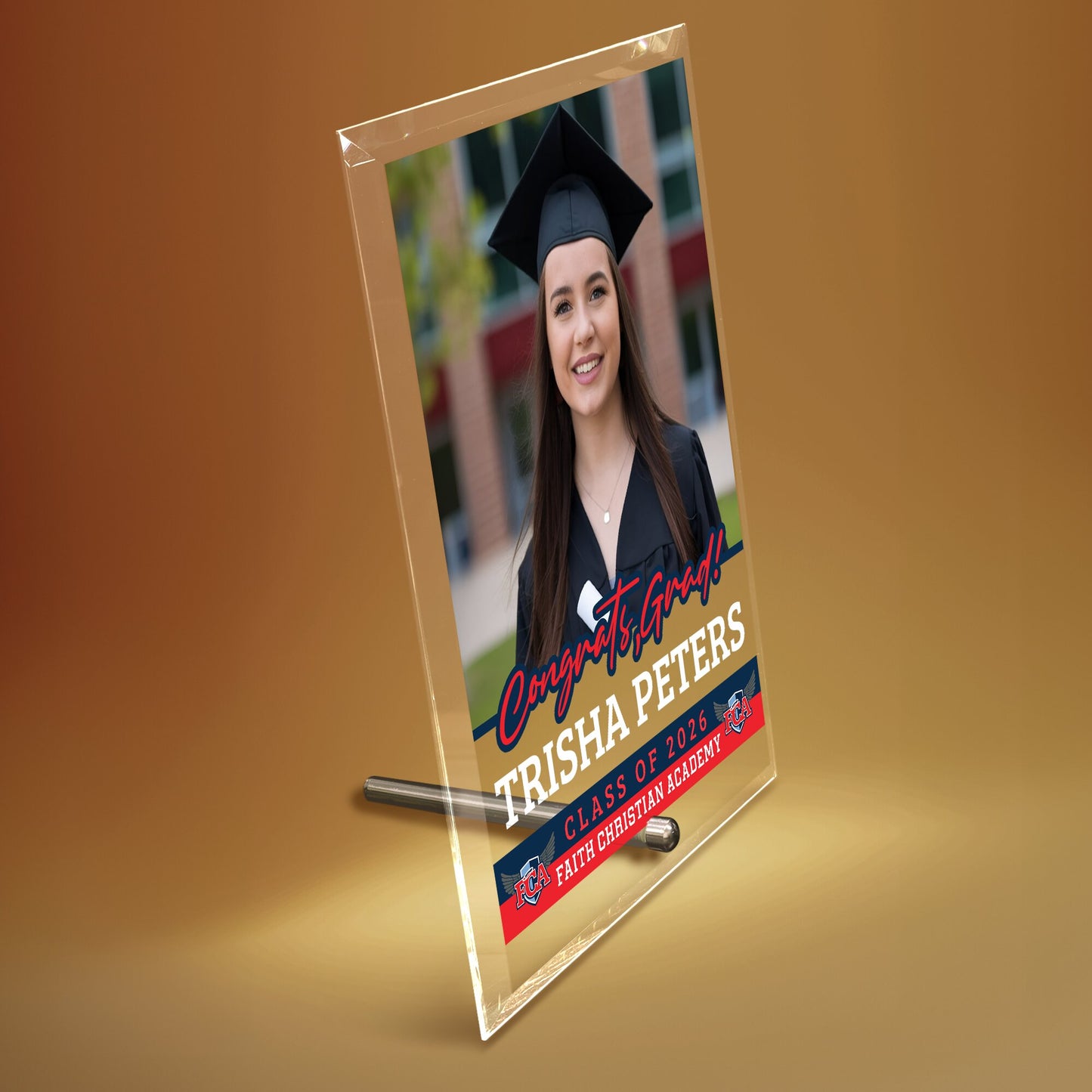 Faith Christian Academy Glass Plaque Design 2