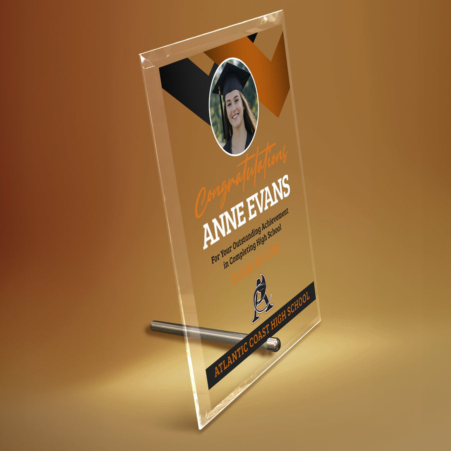 Atlantic Coast High School Glass Plaque Design 1