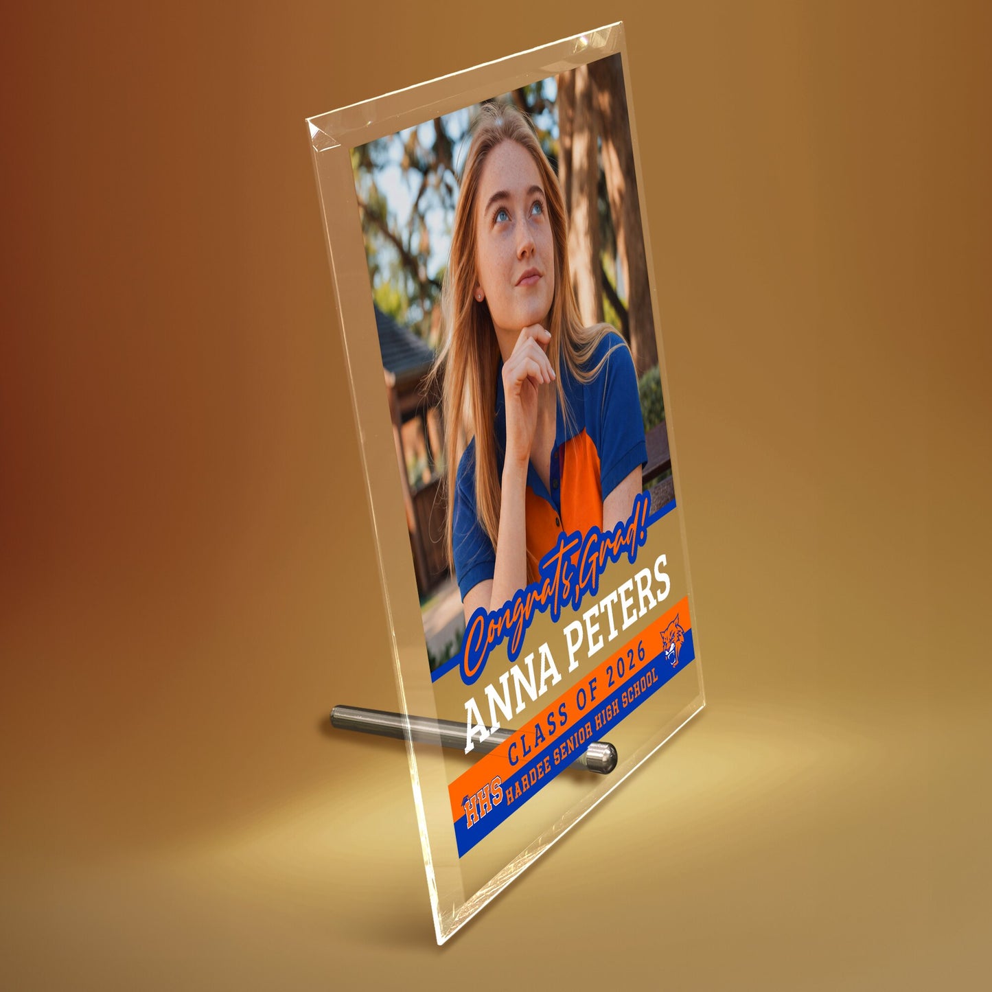 Hardee Senior High School Glass Plaque Design 2
