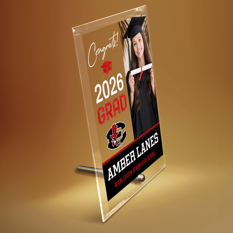 Miami Edison Senior High School Glass Plaque Design 4