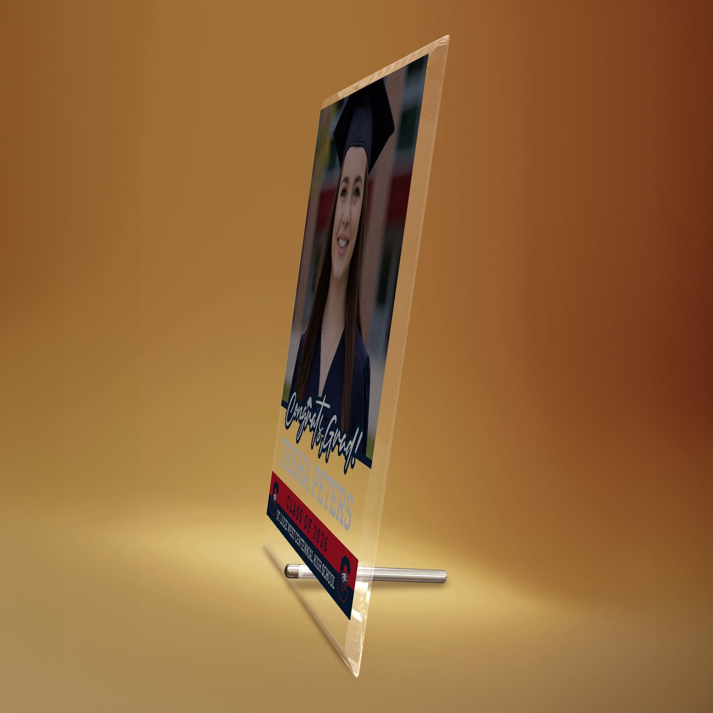 St. Lucie West Centennial High School Glass Plaque Design 2