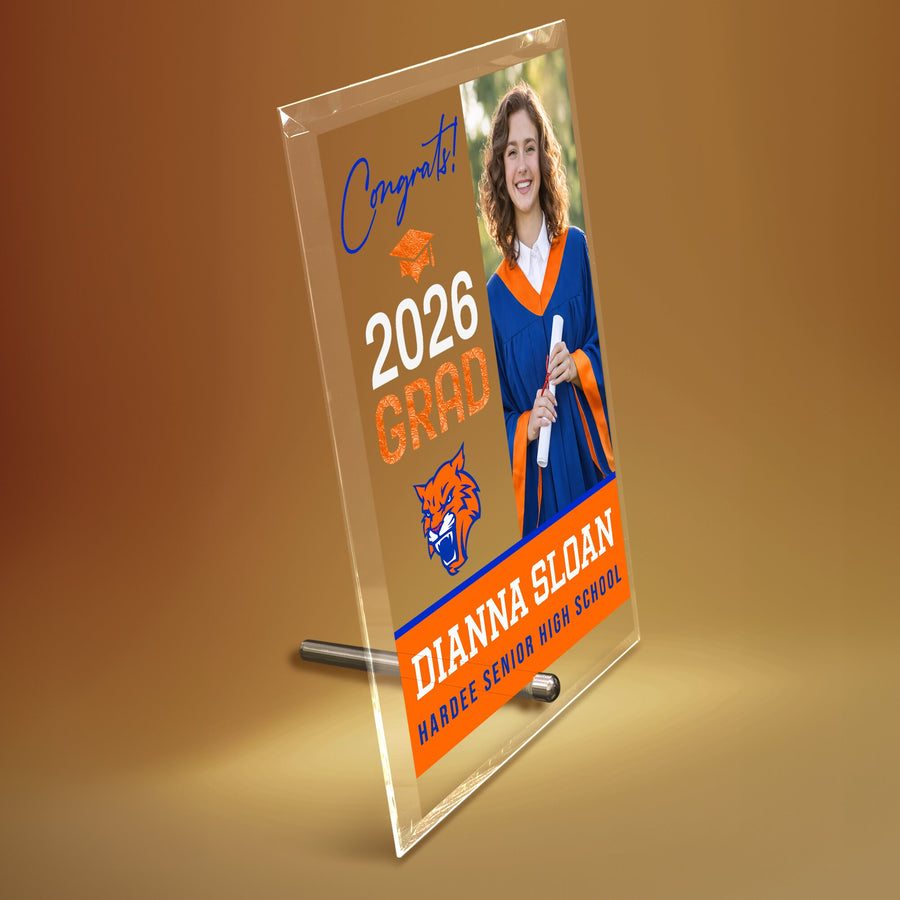 Hardee Senior High School Glass Plaque Design 4
