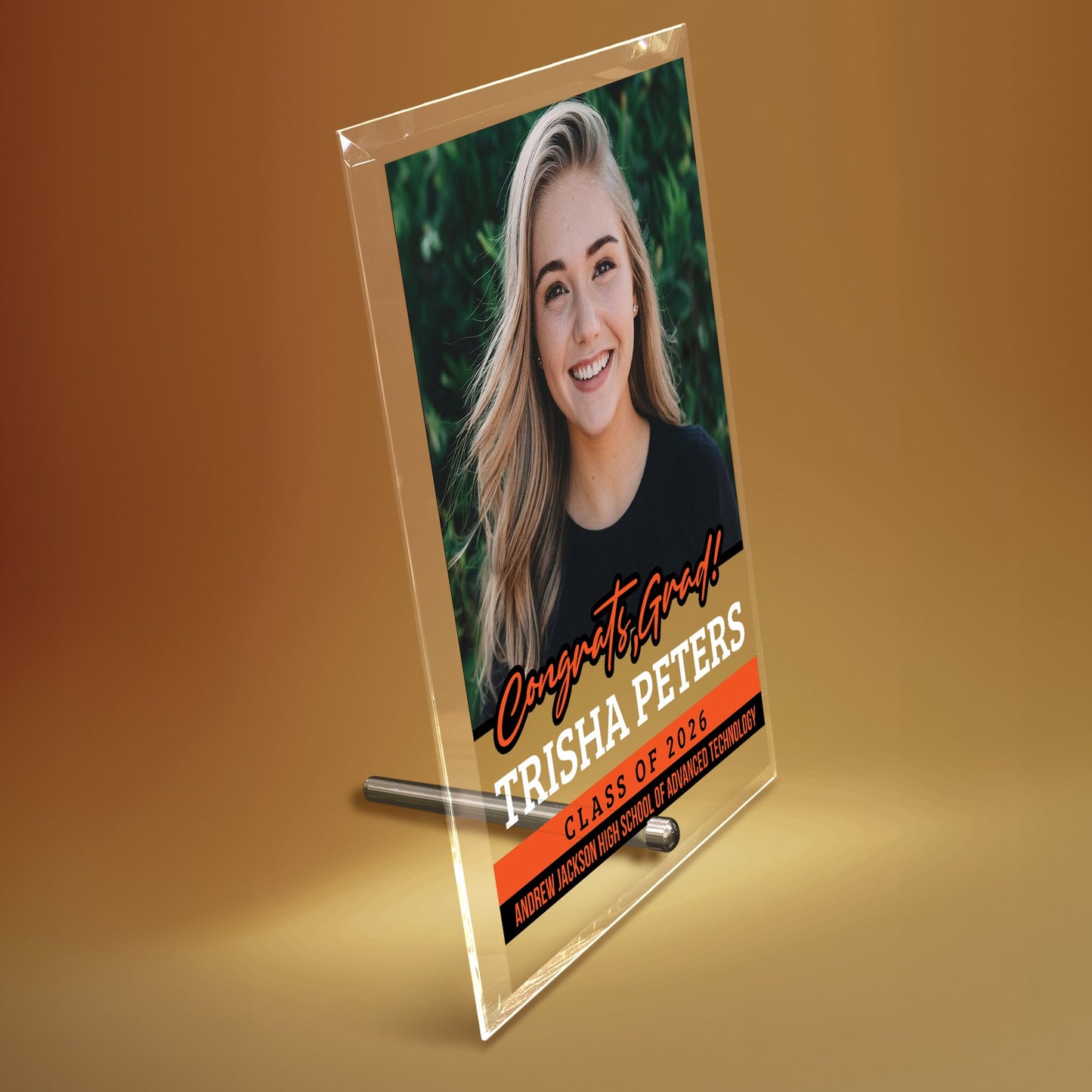 Andrew Jackson High School of Advanced Technology Glass Plaque Design 2