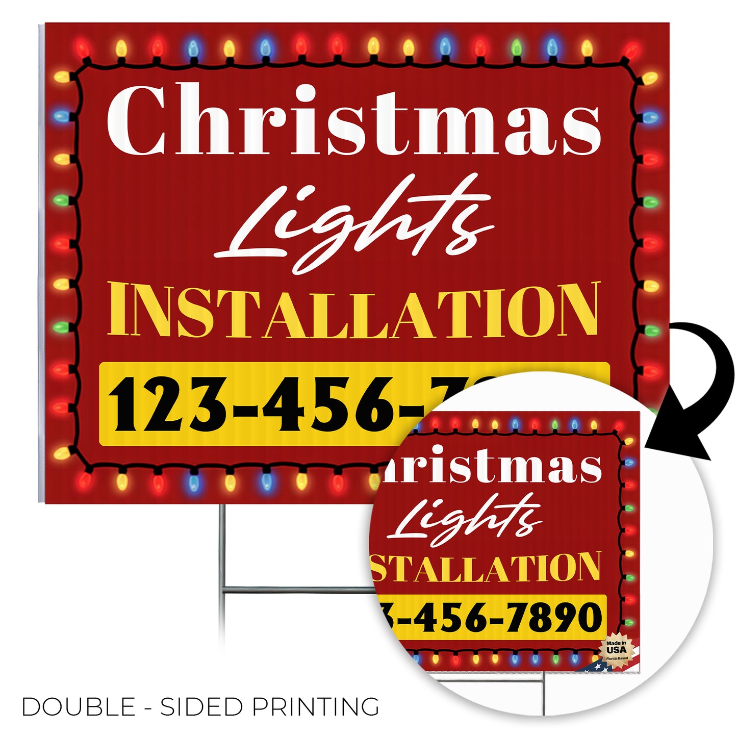 Christmas Lights Installation Yard Sign Design 2