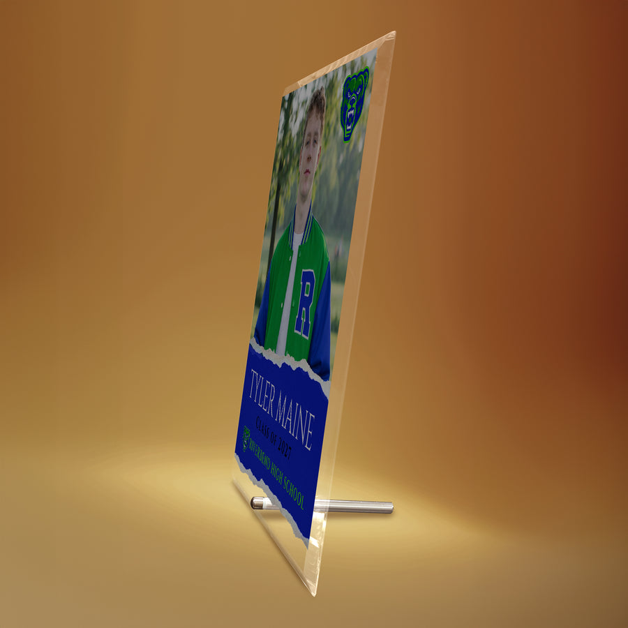 Riverbend High School Glass Plaque Design 3