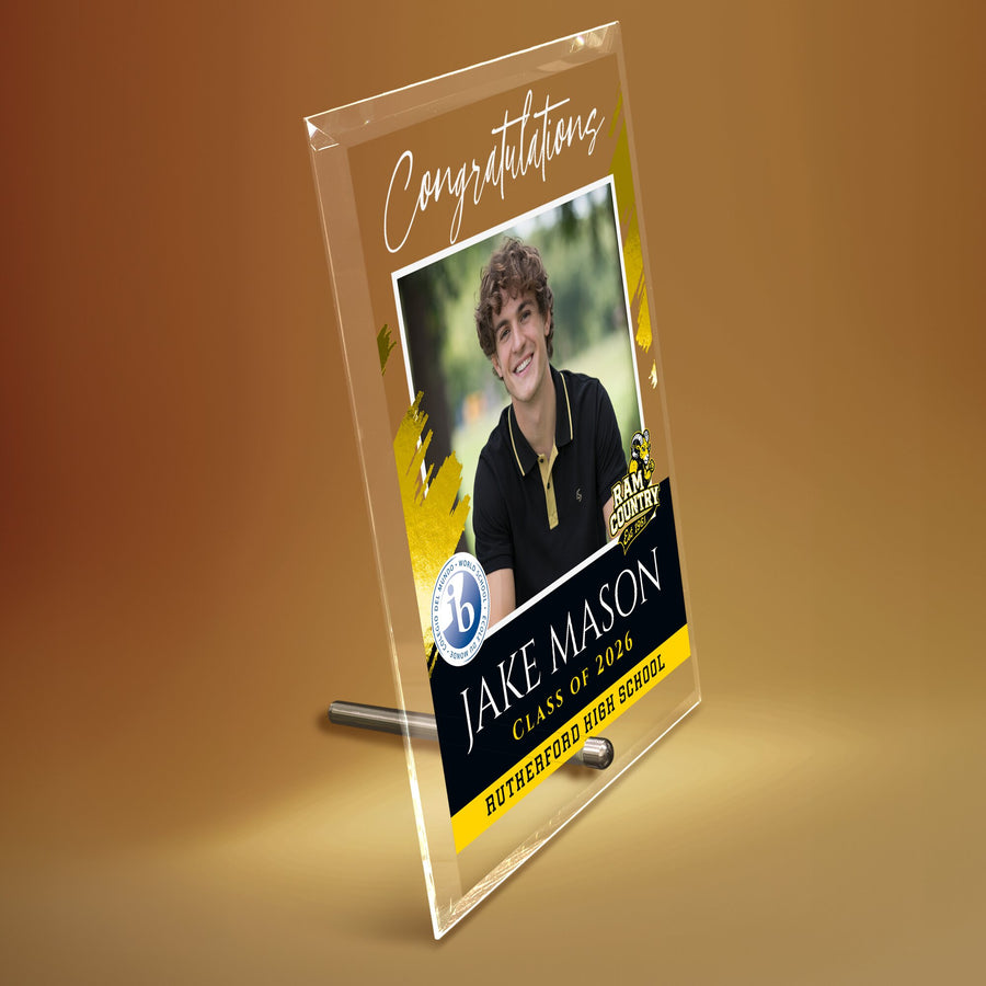 Rutherford High School Glass Plaque Design 5