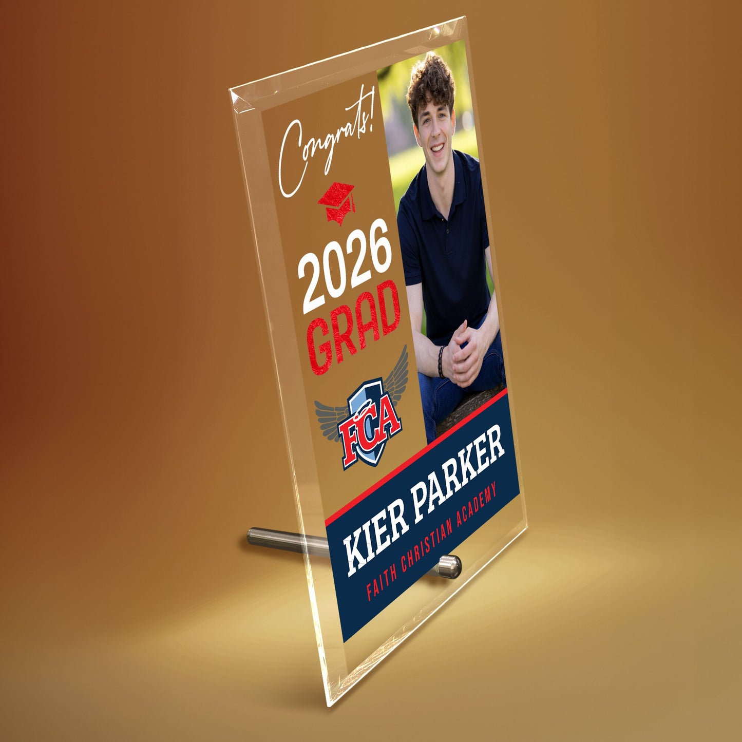 Faith Christian Academy Glass Plaque Design 4