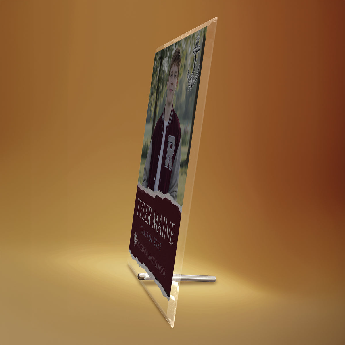 Riverview High School Glass Plaque Design 3