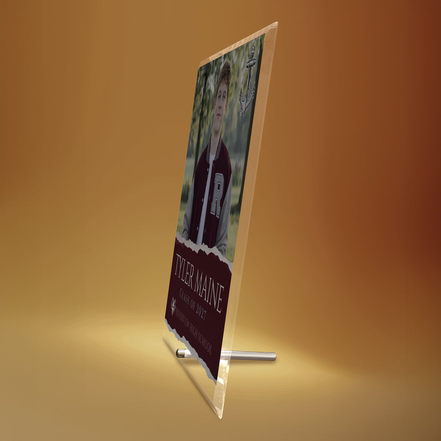 Riverview High School Glass Plaque Design 3