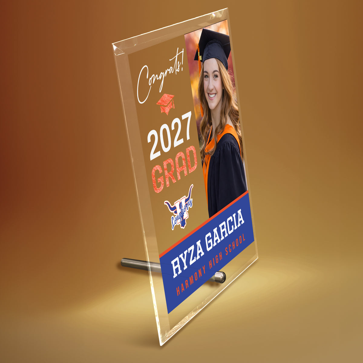 Harmony High School Glass Plaque Design 4