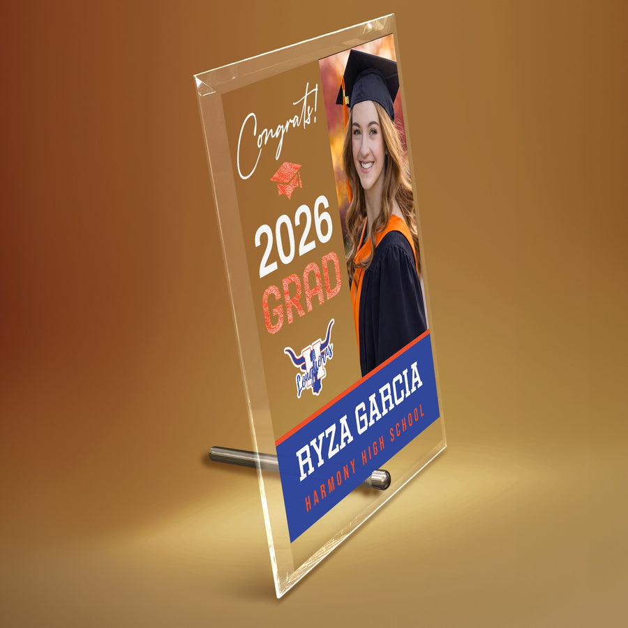Harmony High School Glass Plaque Design 4
