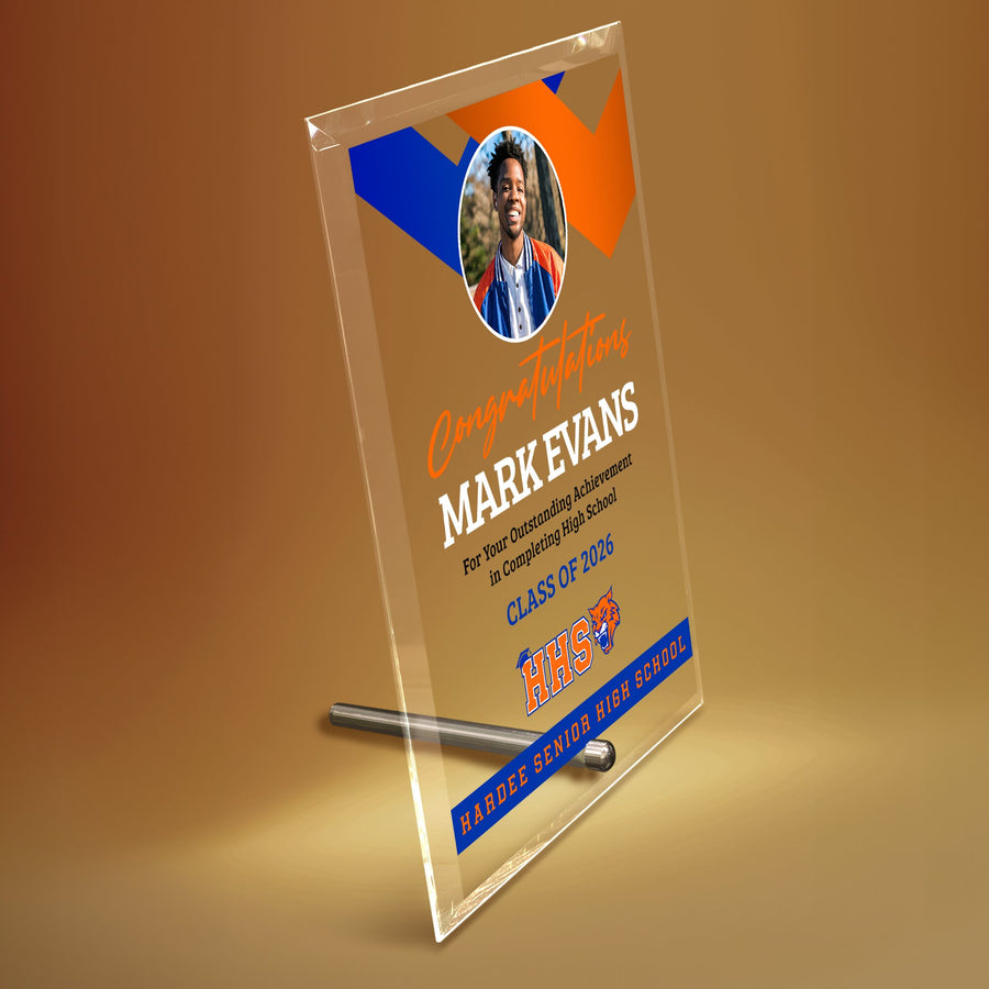 Hardee Senior High School Glass Plaque Design 1