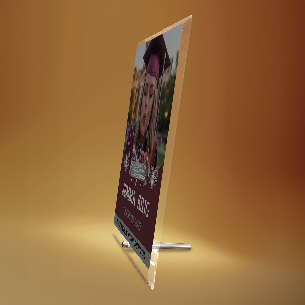 Riverview High School Glass Plaque Design 6