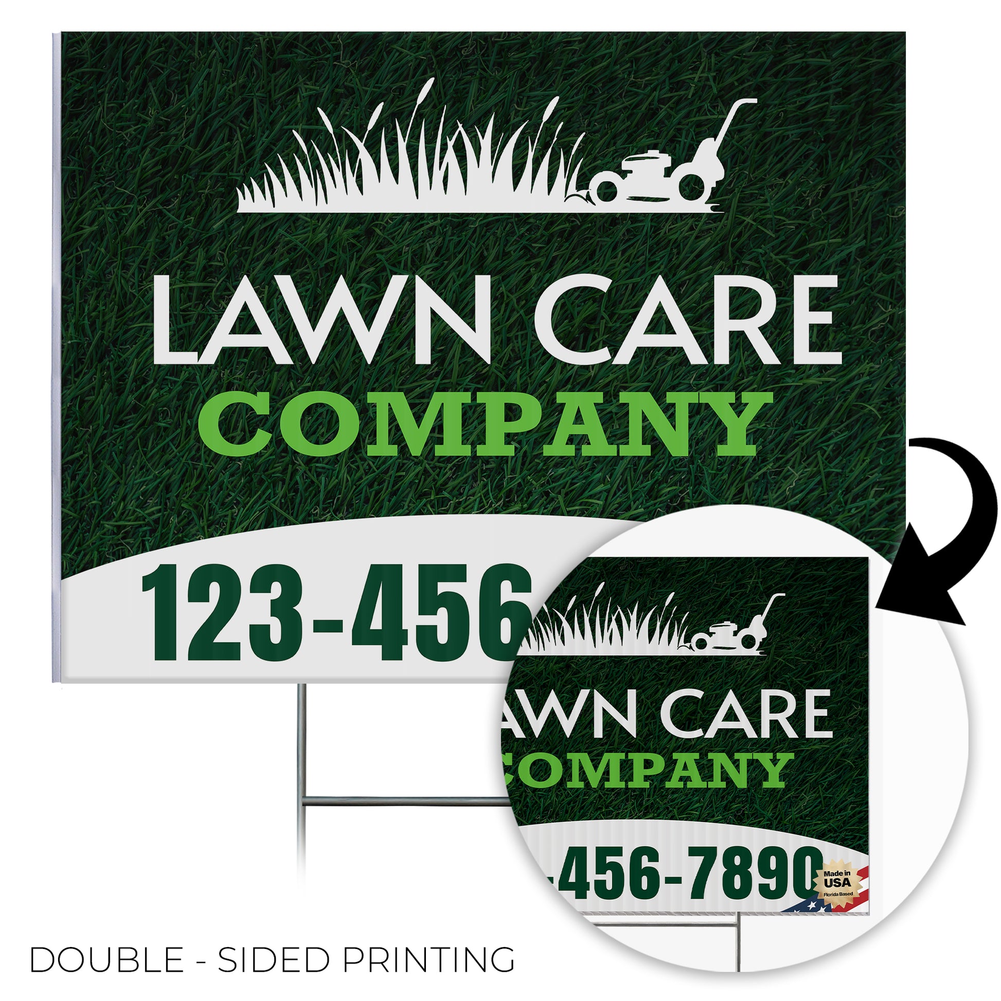 Lawn Care Services Yard Sign Design 1 -  BFS-LC-24x18-DS-D1-BFS-LC-24x18-SS-D1