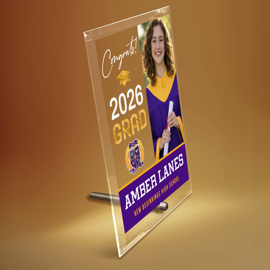 New Beginnings High School Glass Plaque Design 4