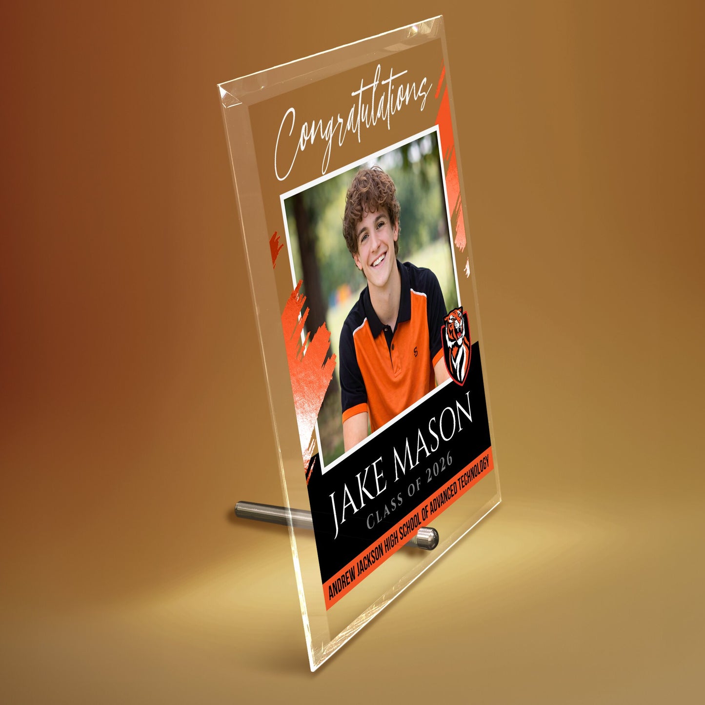 Andrew Jackson High School of Advanced Technology Glass Plaque Design 5