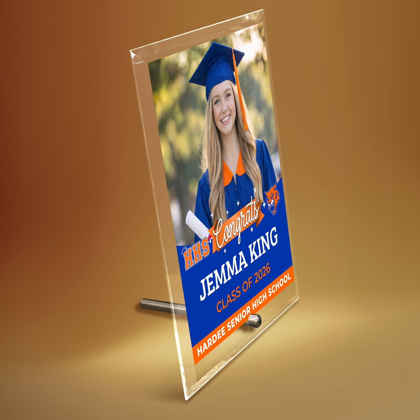 Hardee Senior High School Glass Plaque Design 6
