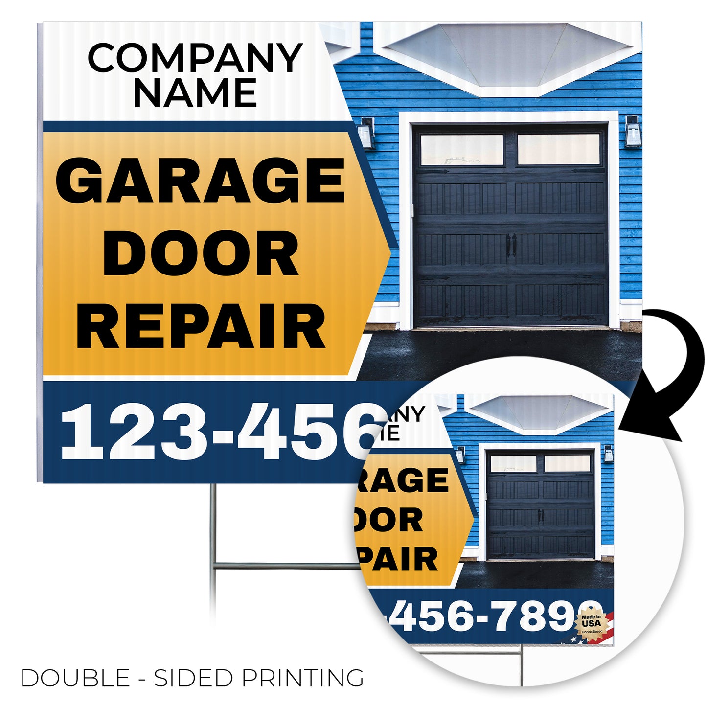 Garage Door Repair Yard Sign Design 3 -  BFS-GRGDR-24X18-DS-D3-BFS-GRGDR-24X18-SS-D3