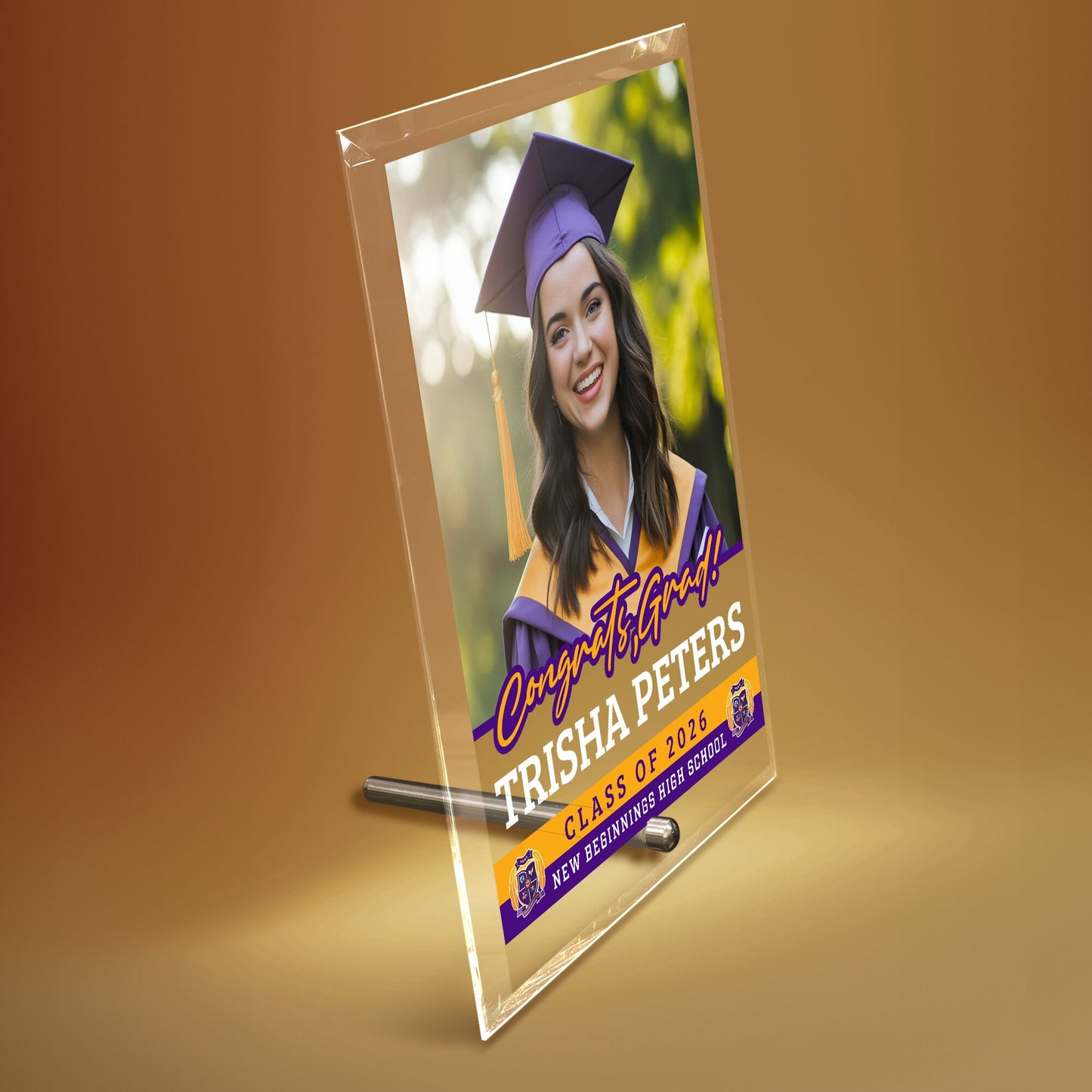 New Beginnings High School Glass Plaque Design 2