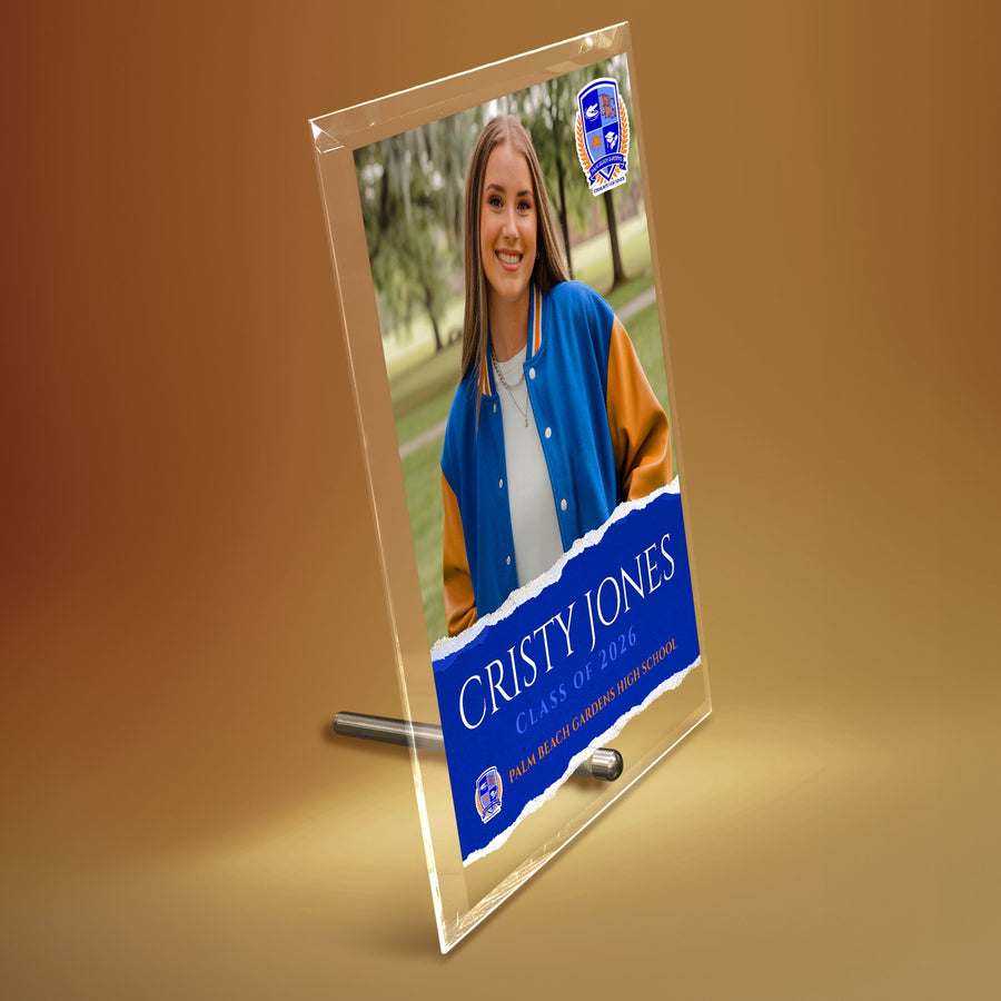 Palm Beach Gardens High School Glass Plaque Design 3