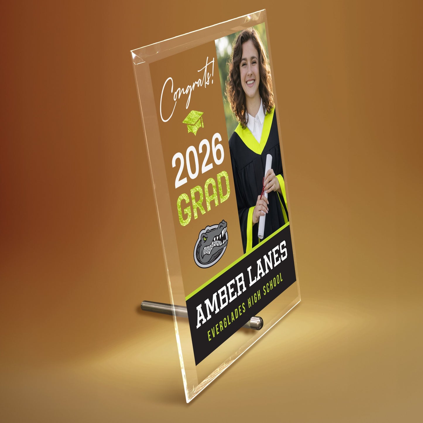 Everglades High School Glass Plaque Design 4