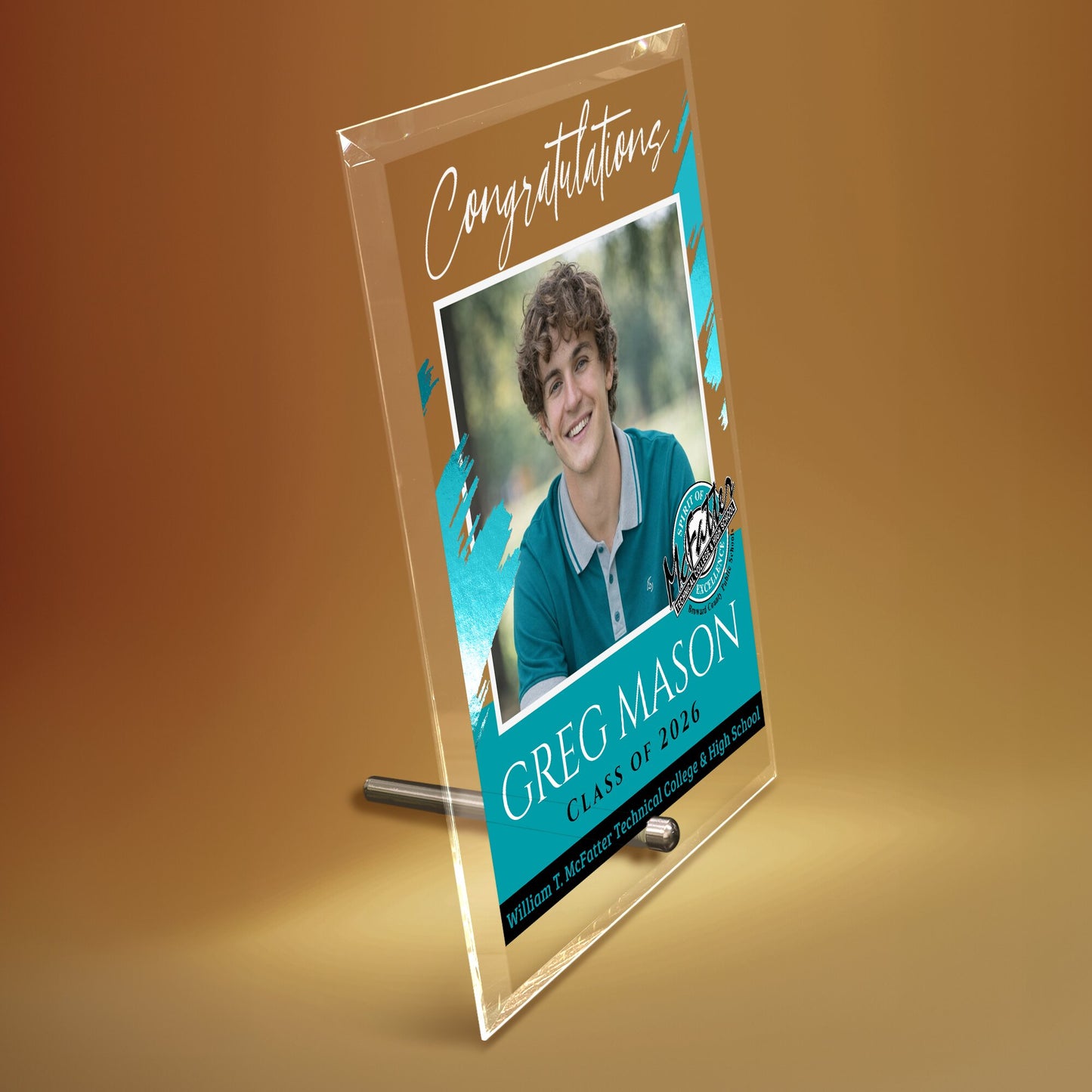 William T. McFatter Technical College & High School Glass Plaque Design 5