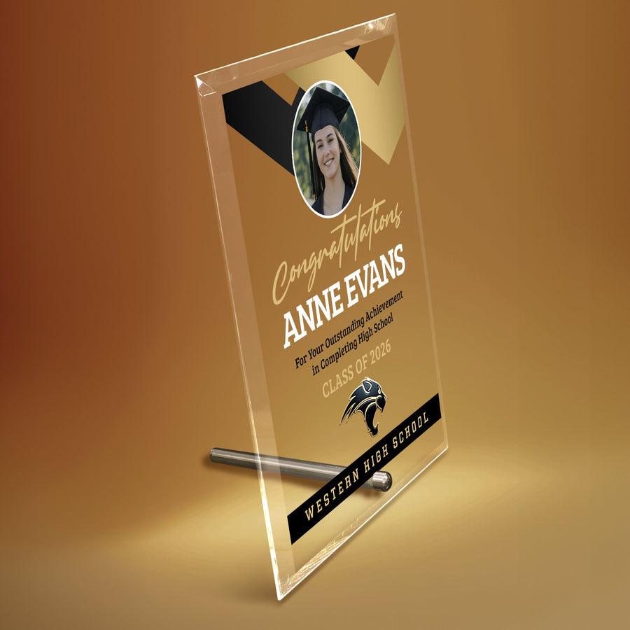Western High School Glass Plaque Design 1