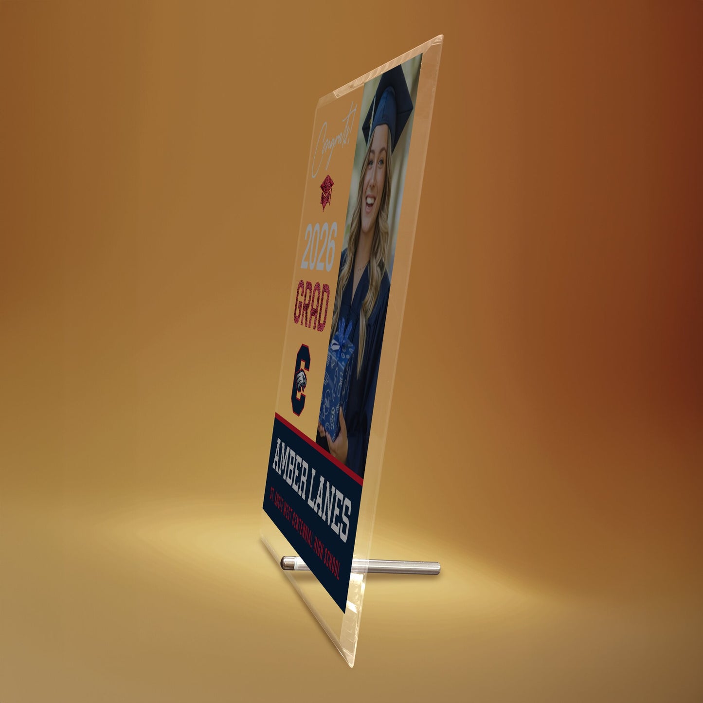 St. Lucie West Centennial High School Glass Plaque Design 4