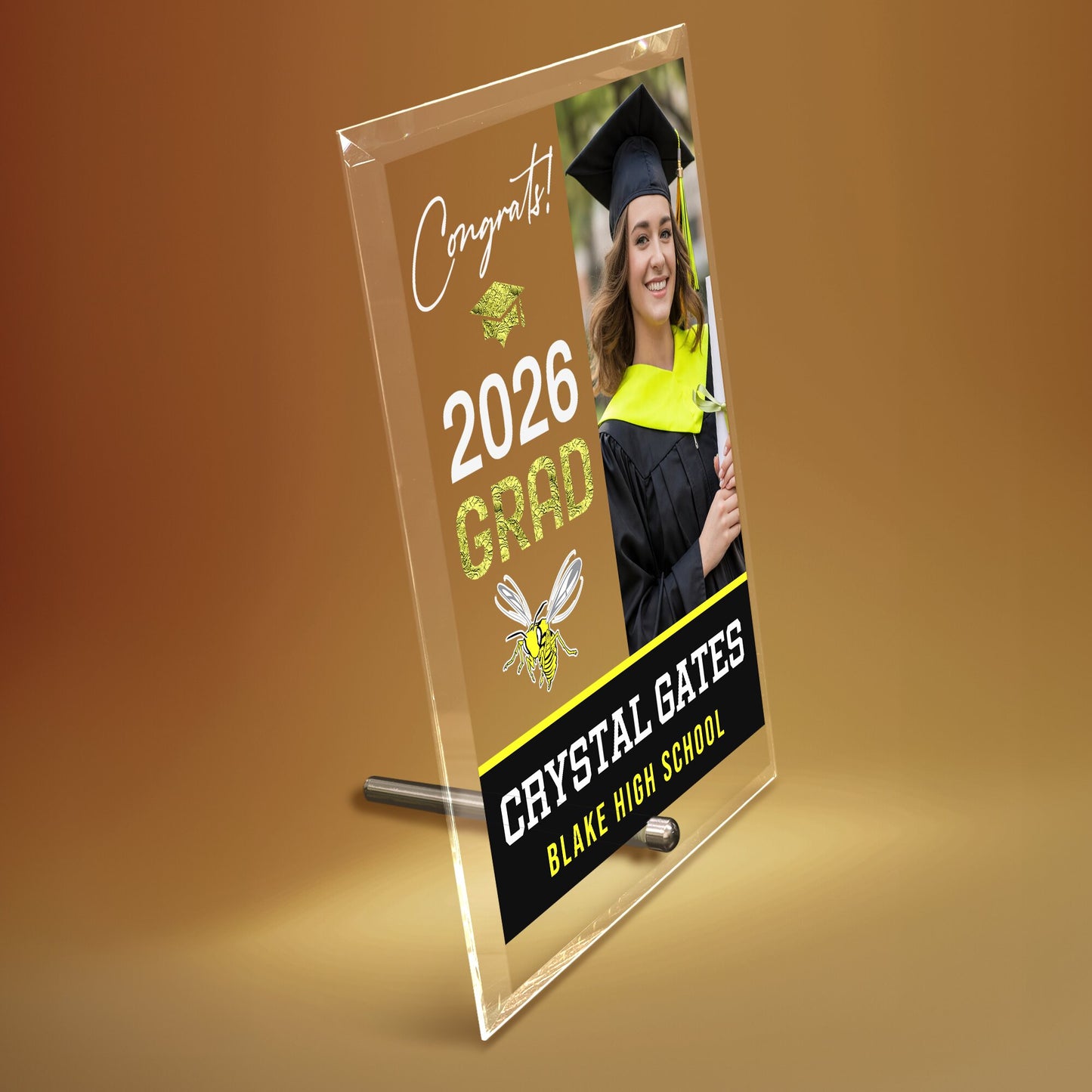 Blake High School Glass Plaque Design 4