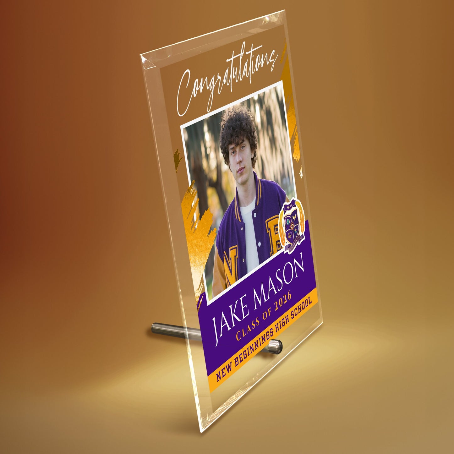 New Beginnings High School Glass Plaque Design 5