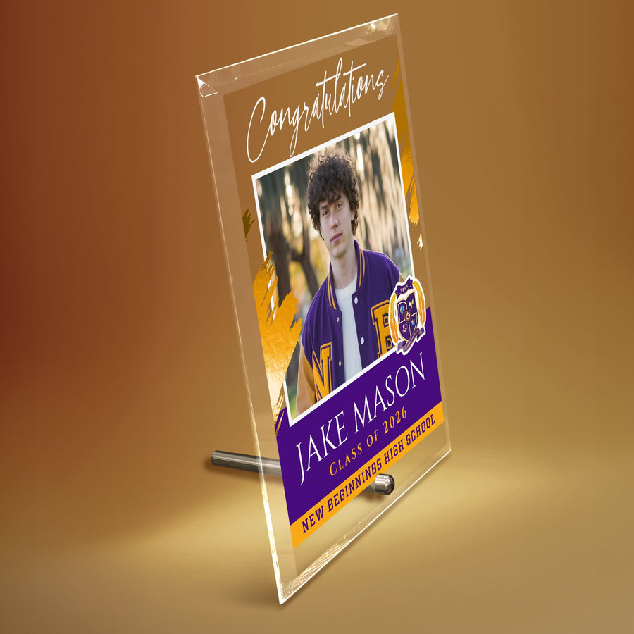 New Beginnings High School Glass Plaque Design 5