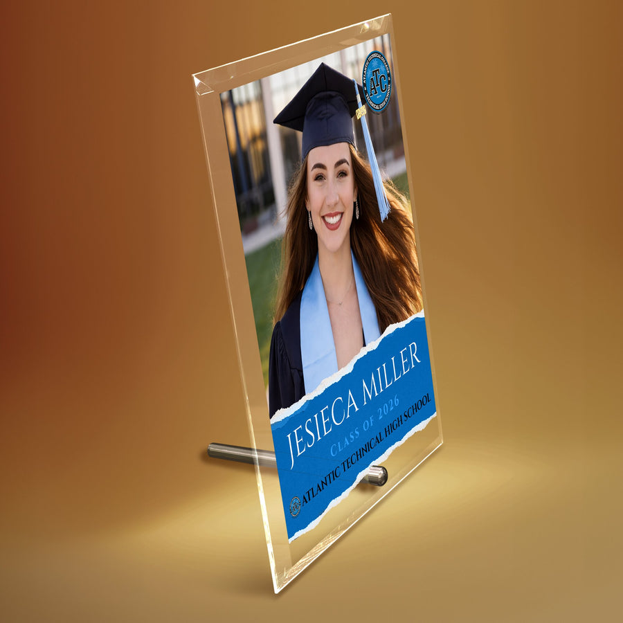 Atlantic Technical High School Glass Plaque Design 3