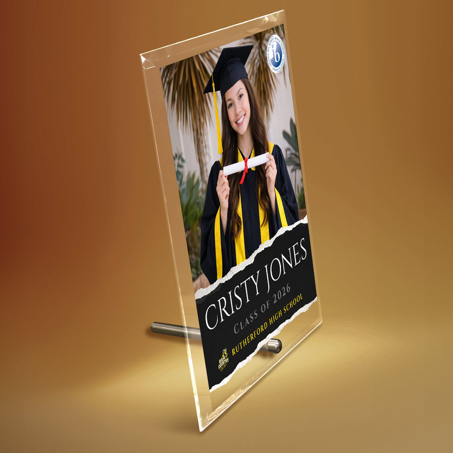 Rutherford High School Glass Plaque Design 3