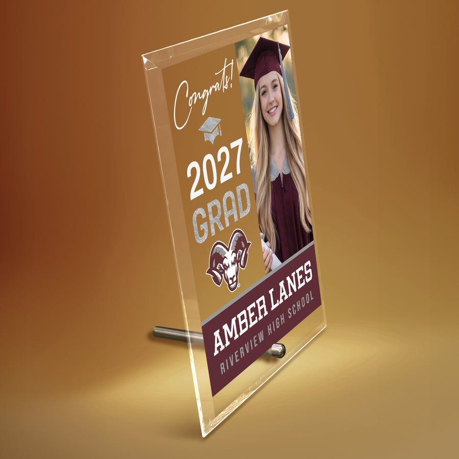 Riverview High School Glass Plaque Design 4