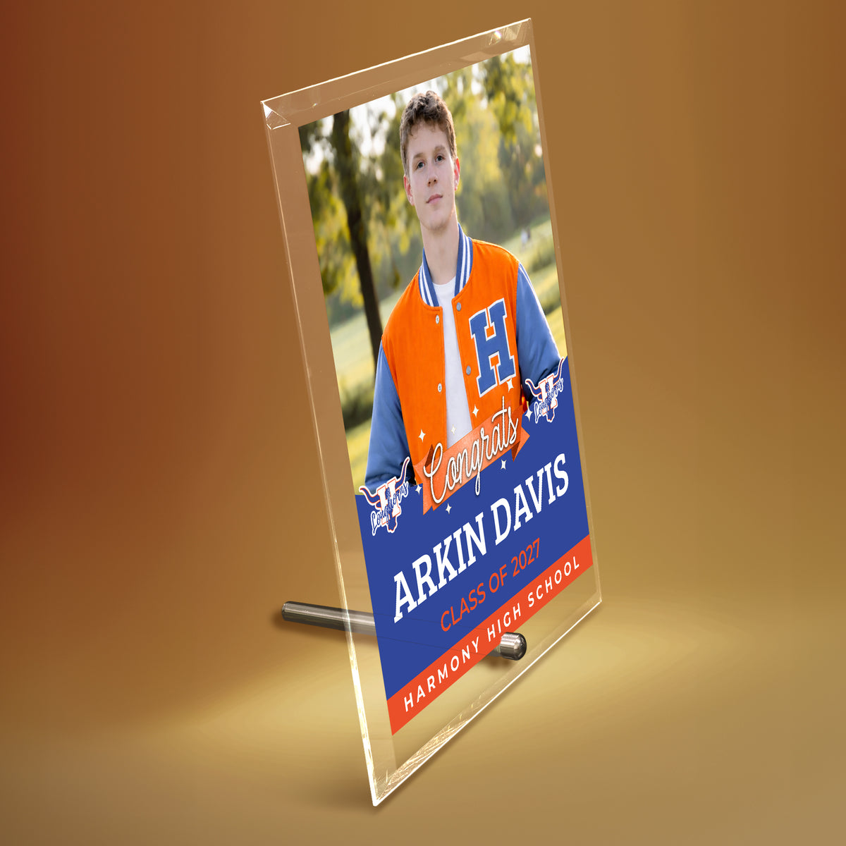 Harmony High School Glass Plaque Design 6