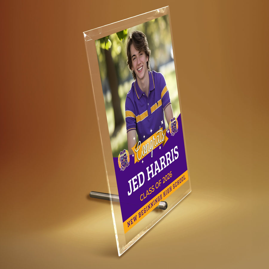 New Beginnings High School Glass Plaque Design 6