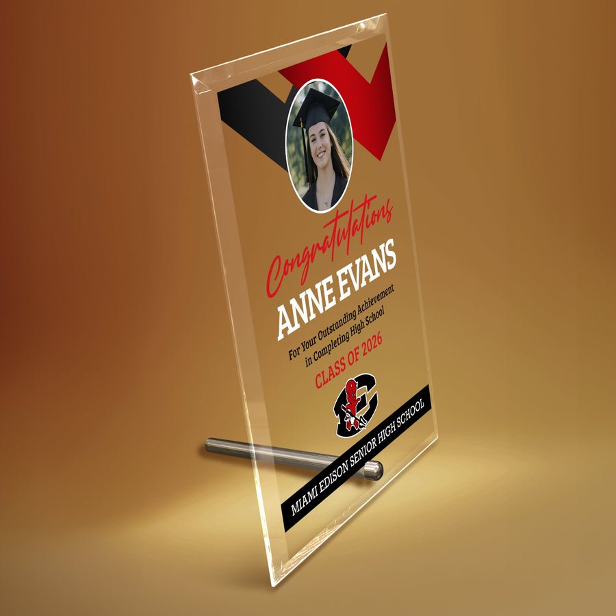 Miami Edison Senior High School Glass Plaque Design 1