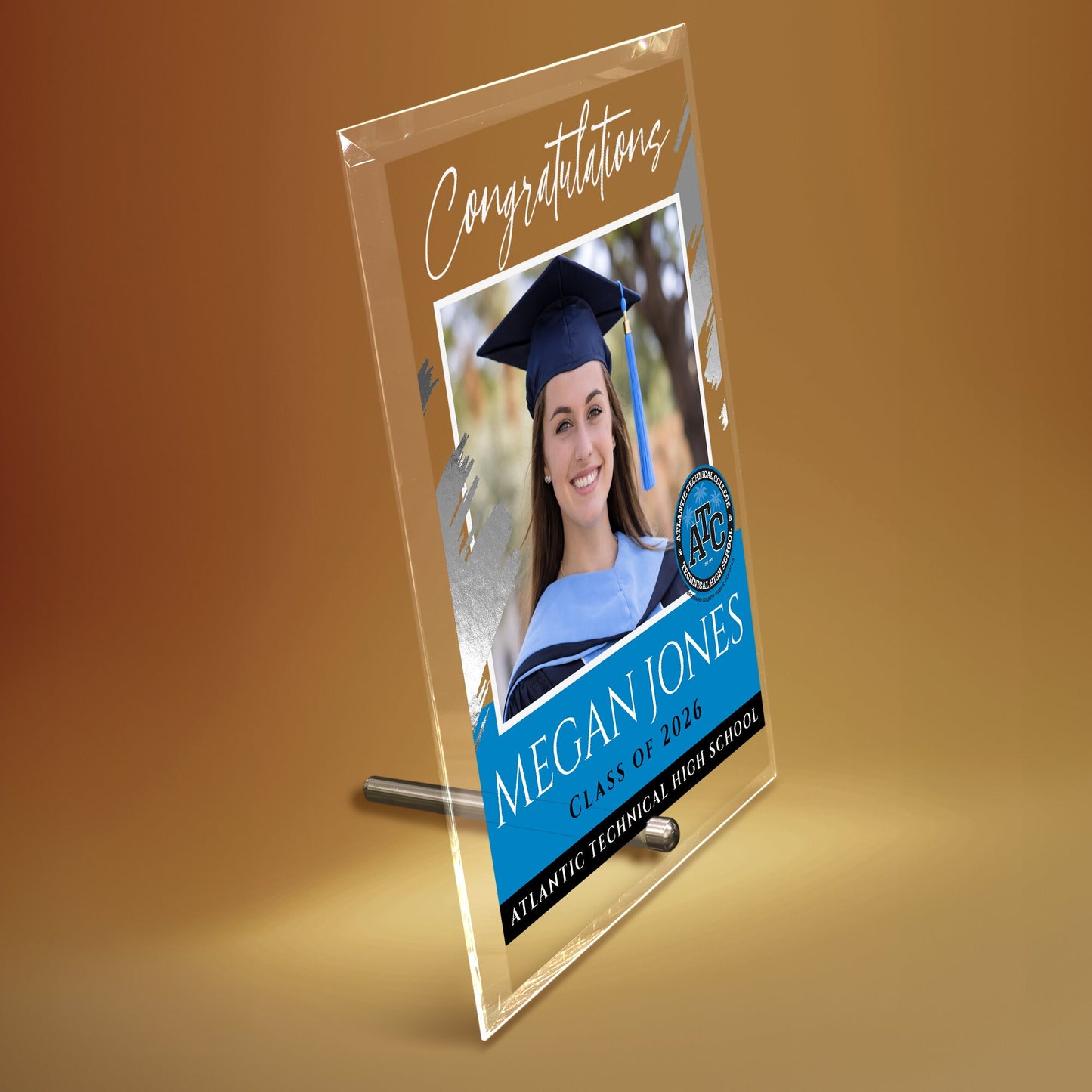 Atlantic Technical High School Glass Plaque Design 5