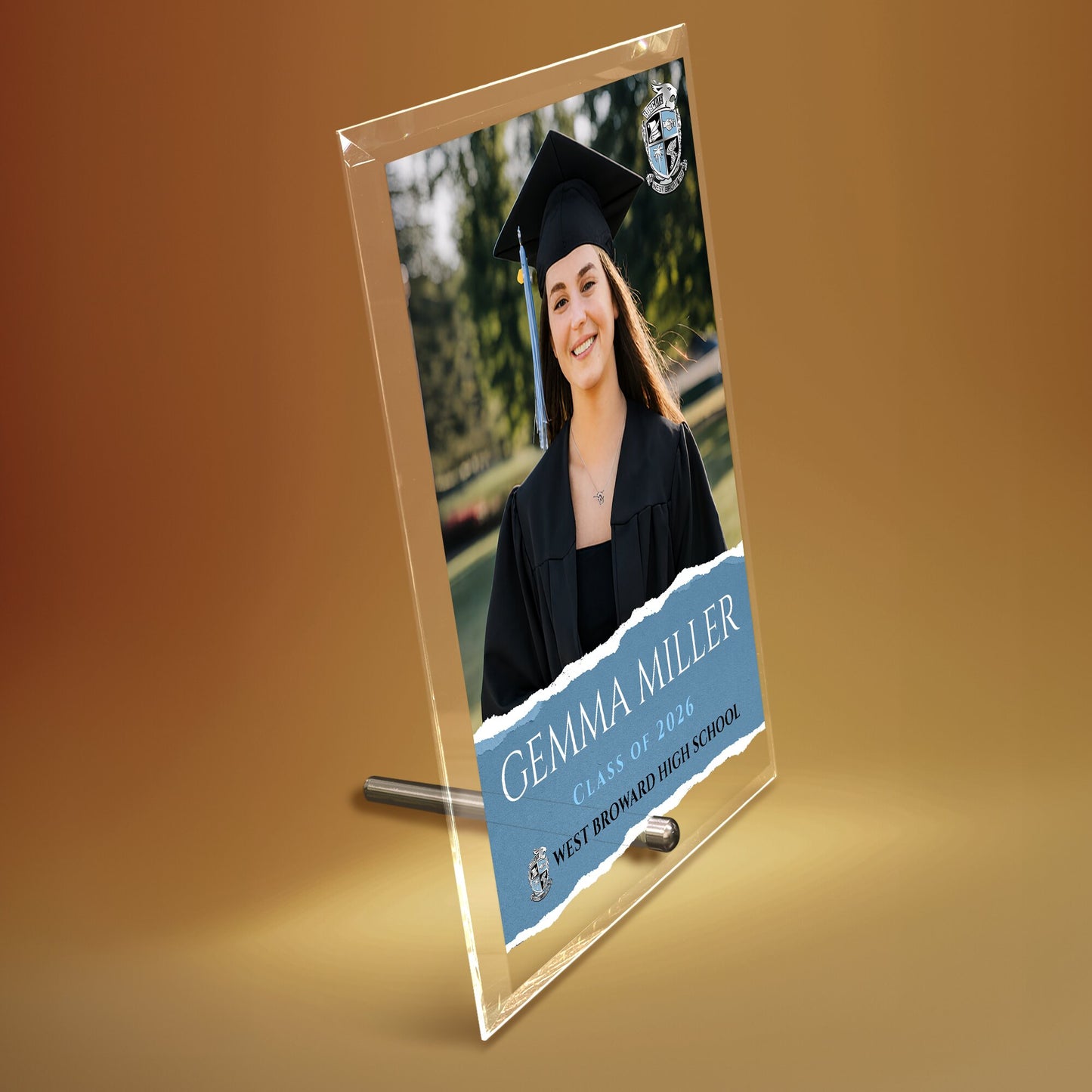 West Broward High School Glass Plaque Design 3